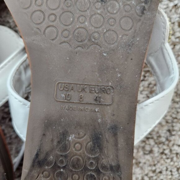 Mixit Brown White Slingback Flat Thong Sandals - Picture 6 of 8